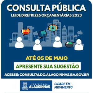 Consulta pública on-line para elaboração da LDO 2023 encerra no dia 5 de maio