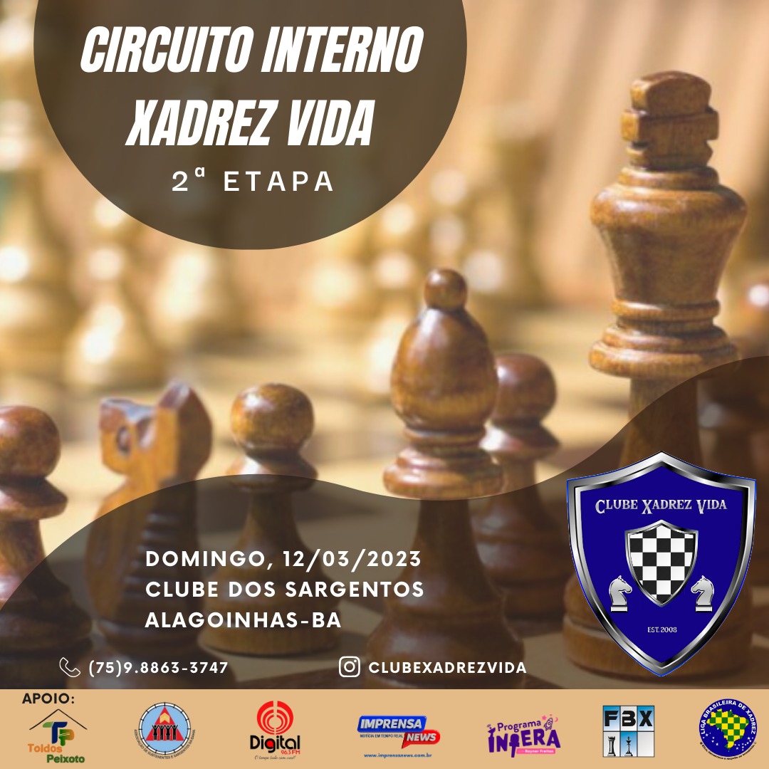 Alagoinhas: Neste domingo, Clube de Xadrez Vida realizará segunda etapa de seu circuito interno.