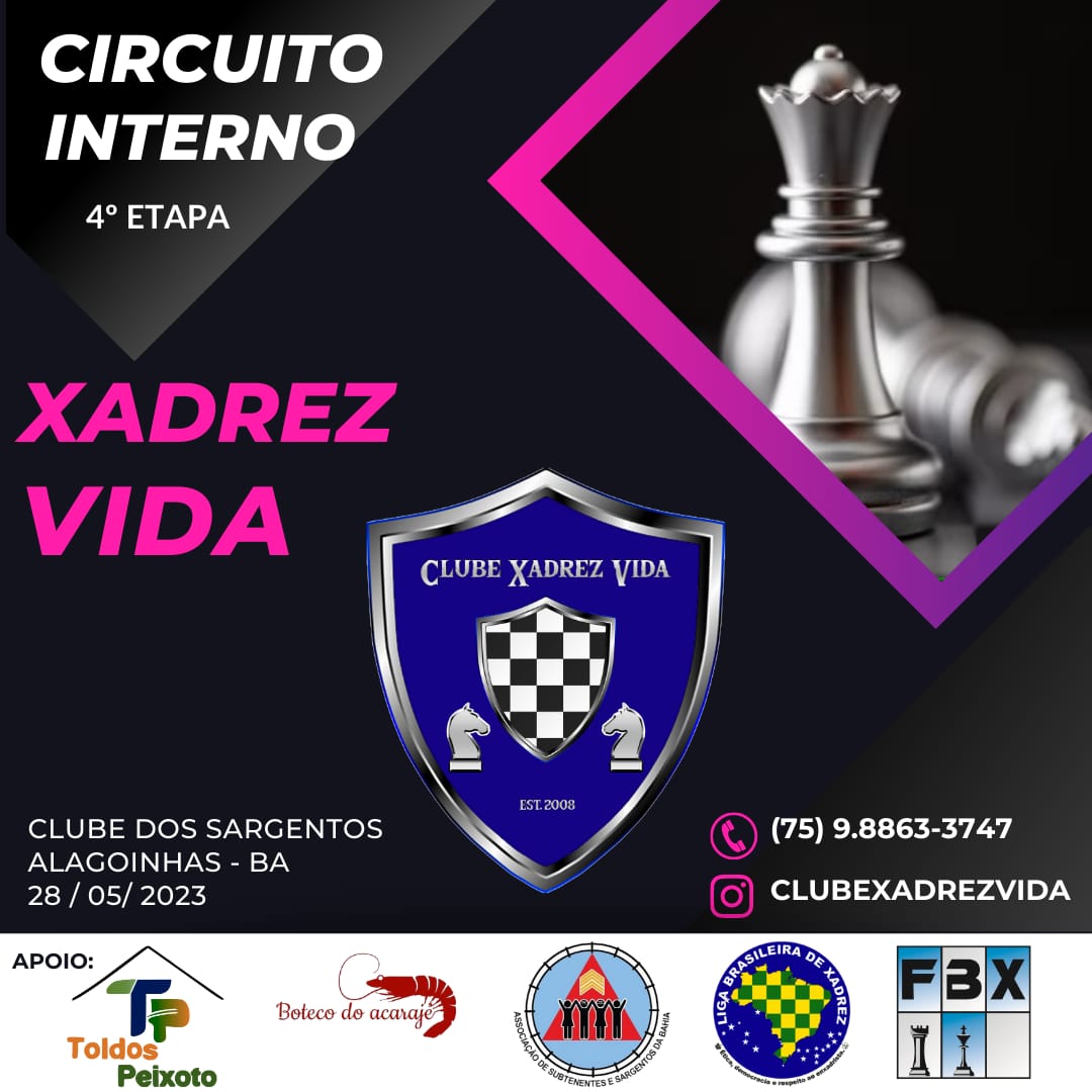 Clube de Xadrez Vida anuncia quarta etapa de seu circuito interno
